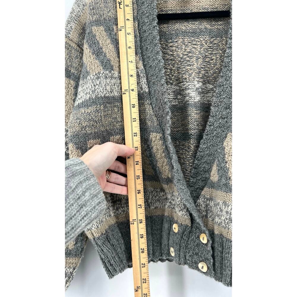 South Wool | Uruguay Handknit 100% Wool Cardigan Grandmacore Sweater S - Picture 7 of 10